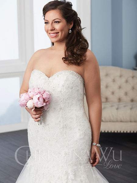 knee length dresses for ladies BEADED LACE Plus size trumpet wedding dress lace – Bela Bridal