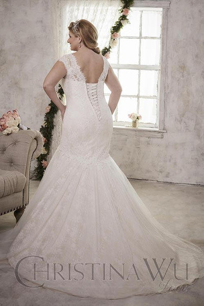 chinese dress ladies Straps Mermaid Wedding Dresses Lace Appliqued Bridal Gowns US4 / White main image 1