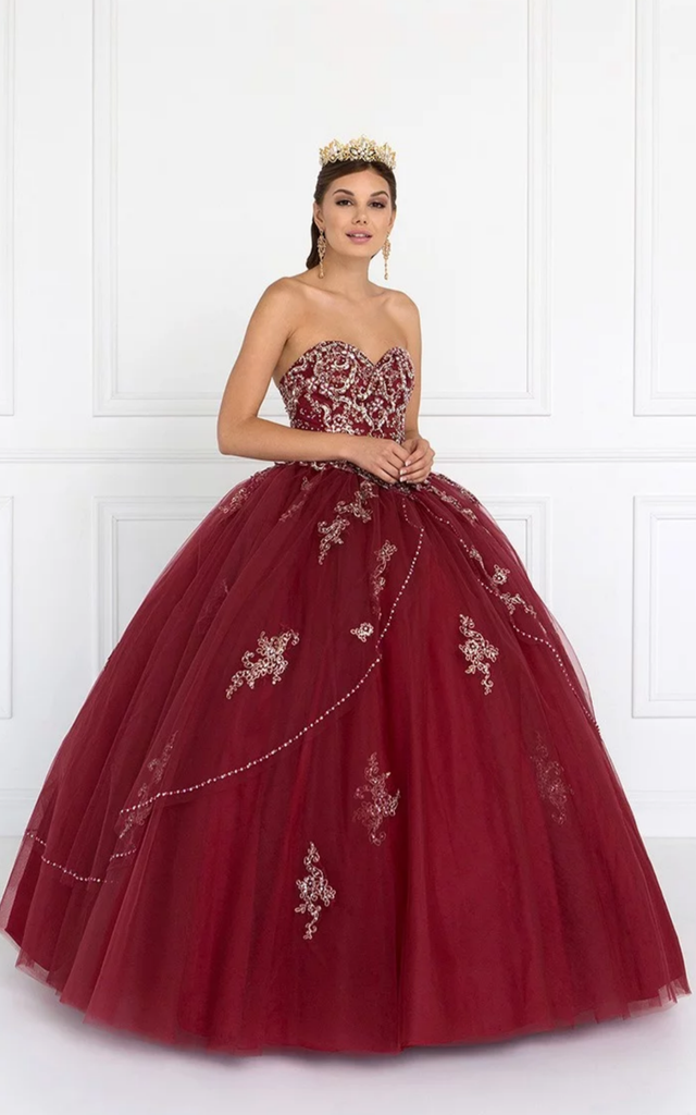 Quinceanera, sweet 16, engagement ball gown dress