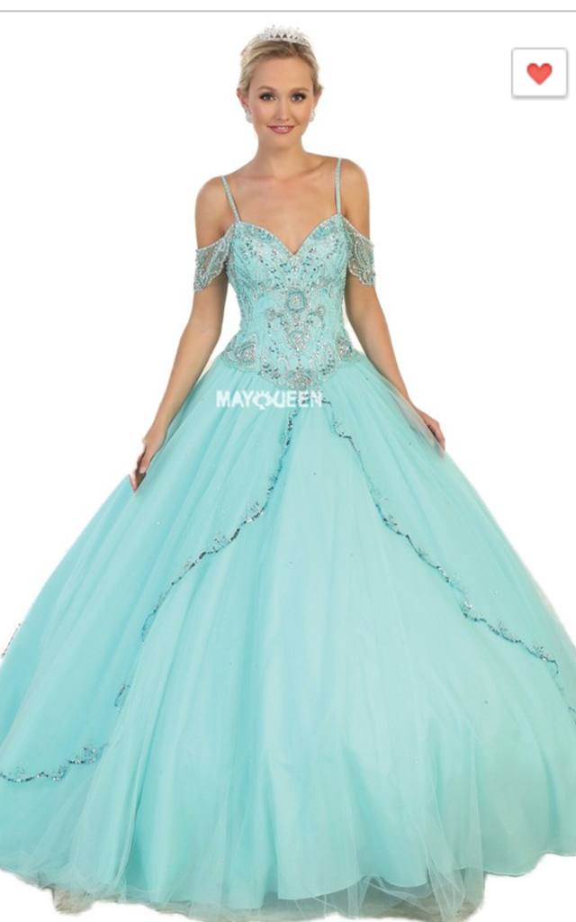Quinceanera, sweet 16, engagement ball gown dress