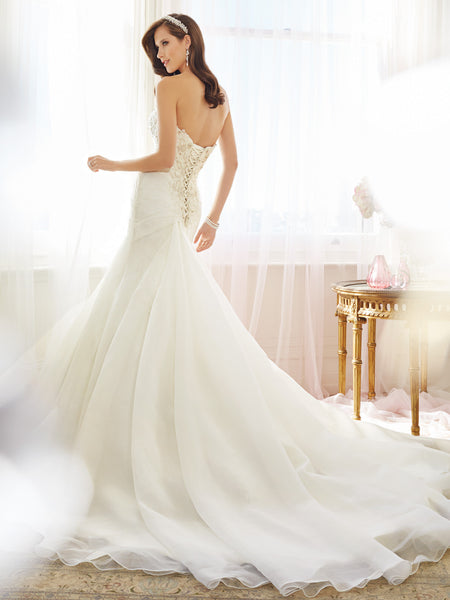 low back mermaid wedding dress Long Sweetheart Appliques Lace Open Back Mermaid Wedding Dress