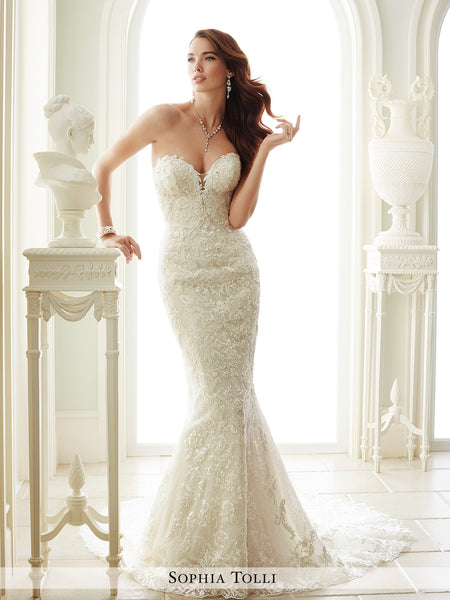 Sophia Tolli Strapless Soft Tulle Mermaid Wedding Dress – Bela Bridal