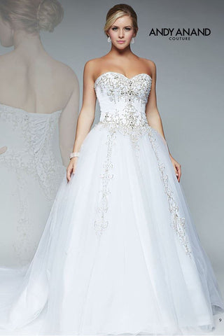 BEADED A-line ball gown wedding dress