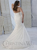 Lace Plus size wedding dress lace mermaid trumpet gown