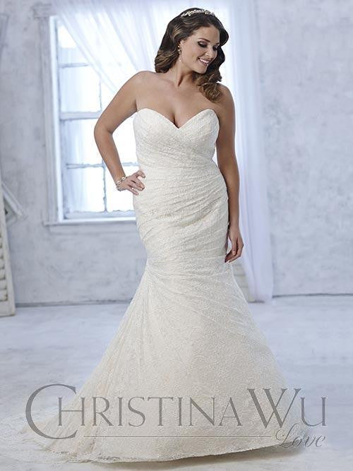 Lace Plus size wedding dress lace mermaid trumpet gown