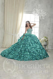 Quinceanera, sweet 16 strapless corsage ball gown dress by designer House Of Wu