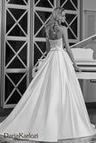 Lace rhinestones pearl wedding dress ball gown A-Line