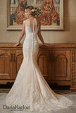 Ivory lace wedding dress trumpet mermaid