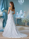 Designer chiffon A-line ball gown wedding dress