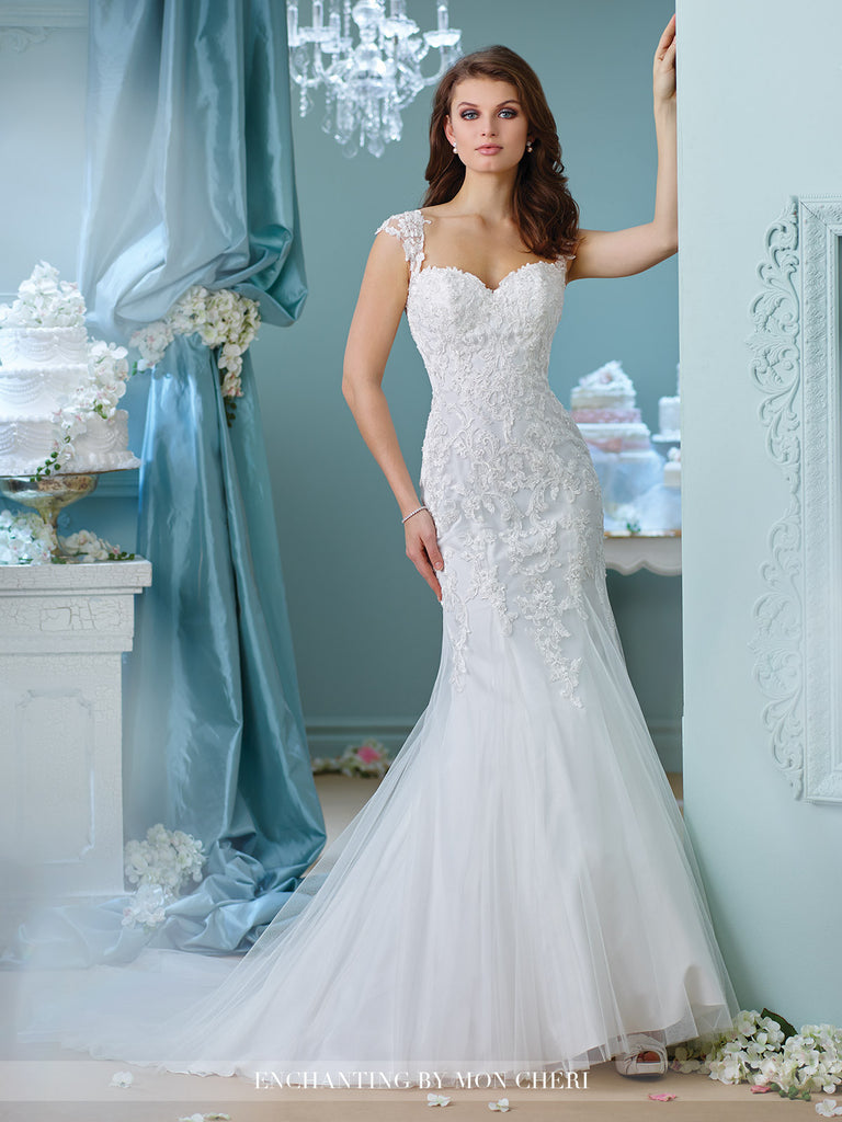 Designer lace fit & flare gown wedding dress Bela Bridal Designer lace fit & flare gown wedding dress Bela Bridal
