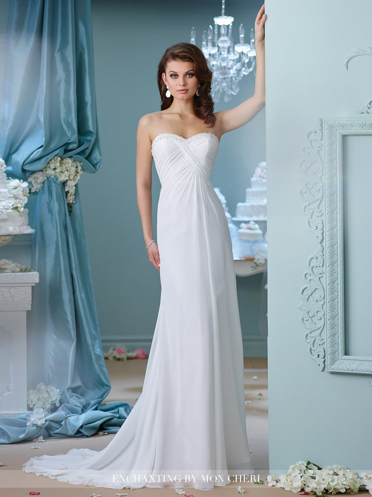 Designer lace chiffon A-line wedding dress