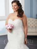 BEADED LACE Plus size trumpet wedding dress lace