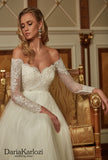 Ivory lace tulle rhinestones wedding dress ball gown A-Line mermaid trumpet