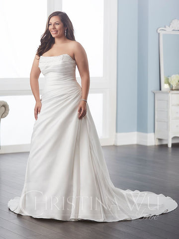 Satin size wedding dress A-Line ball gown