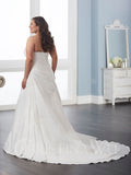 Satin size wedding dress A-Line ball gown