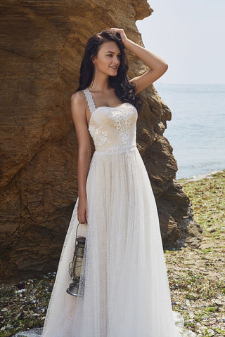 Chic Nostalgia lace chiffon satin tulle A-line wedding dress