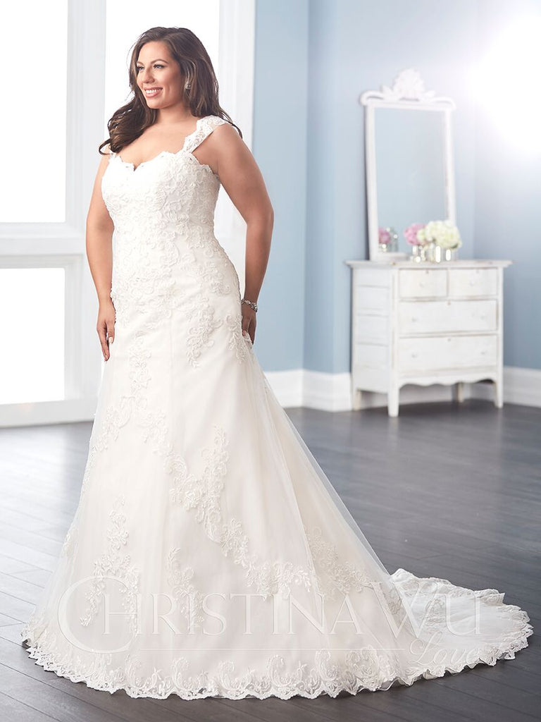 LACE Plus size wedding Dress lace A-Line ball gown
