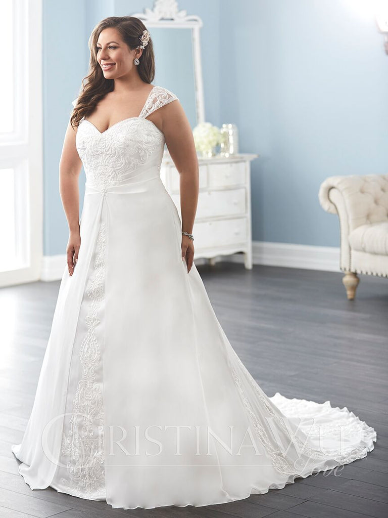 Lace Plus size wedding Dress lace A-Line ball gown