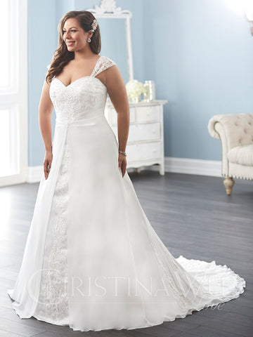 Lace Plus size wedding Dress lace A-Line ball gown