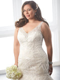 Beaded Lace Plus size wedding dress  mermaid trumpet