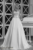 Lace rhinestones pearl wedding dress ball gown A-Line