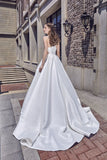Designer Chic Bohemian beach look lace chiffon satin A-line wedding dress