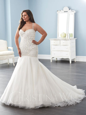 Lace Plus size wedding Dress lace mermaid trumpet ball gown