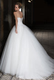 Lace BEADED tulle princess ball gown lace A-Line wedding dress..