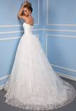 Lace satin strapless princess ball gow lace A-Line wedding dress..
