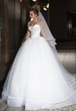 Lace tulle princess ball gown lace A-Line wedding dress..
