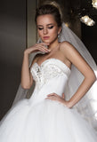 Lace tulle princess ball gown lace A-Line wedding dress..