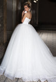 Lace tulle princess ball gown lace A-Line wedding dress..