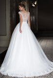 Lace tulle princess ball gown lace A-Line wedding dress..