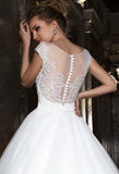 Lace tulle princess ball gown lace A-Line wedding dress..