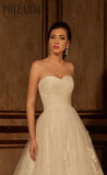 Beaded lace strapless ball gown A-Line Wedding Dress