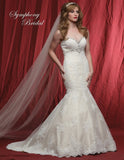 Designer lace beading A-line ball gown wedding dress