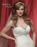Designer lace beading A-line ball gown wedding dress