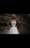 Lace tulle white ivory princess ball gow lace A-Line wedding dress..