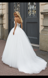 Lace tulle princess ball gown lace A-Line wedding dress..