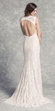 Fit and Flare Lace Wedding Dress with Keyhole
