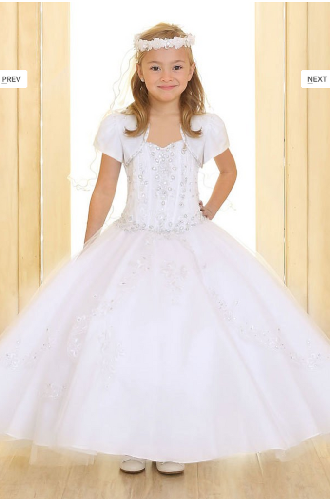 Flower girl communion lace chiffon dresses