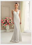 Designer lace satin tulle wedding dress