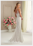 Designer lace satin tulle wedding dress
