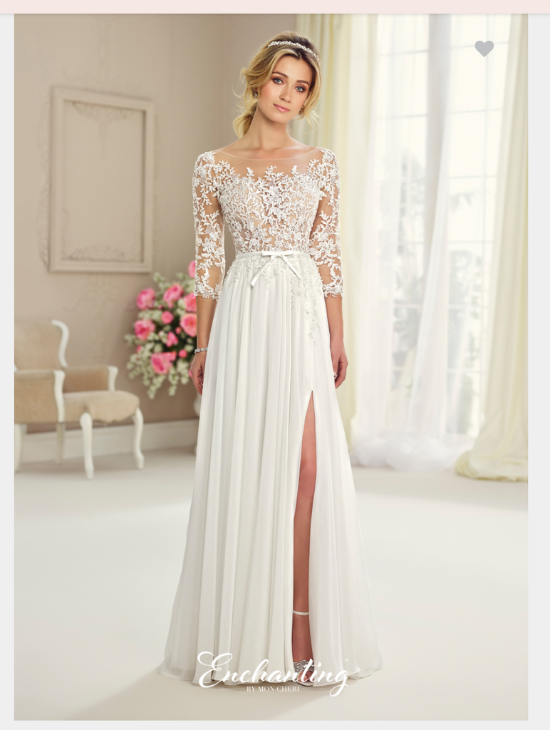 Designer lace satin tulle wedding dress..