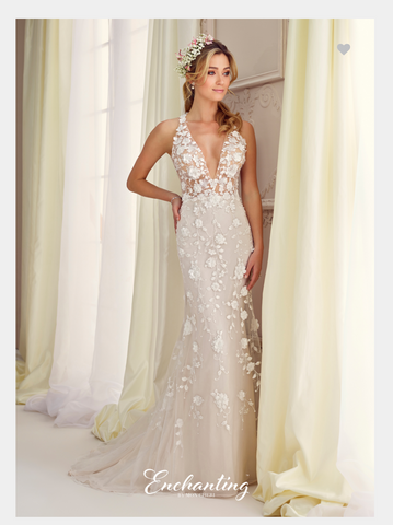 Designer lace satin tulle wedding dress..