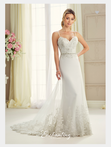 Designer lace satin tulle wedding dress..