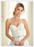 Designer lace satin tulle wedding dress..