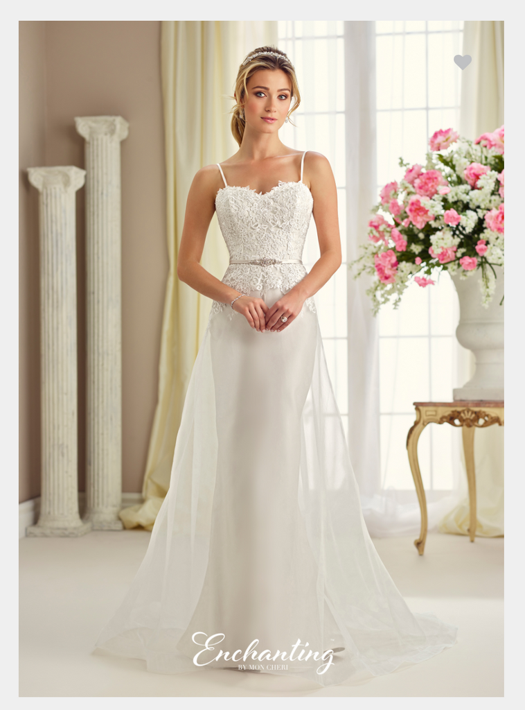 Designer lace satin tulle wedding dress..