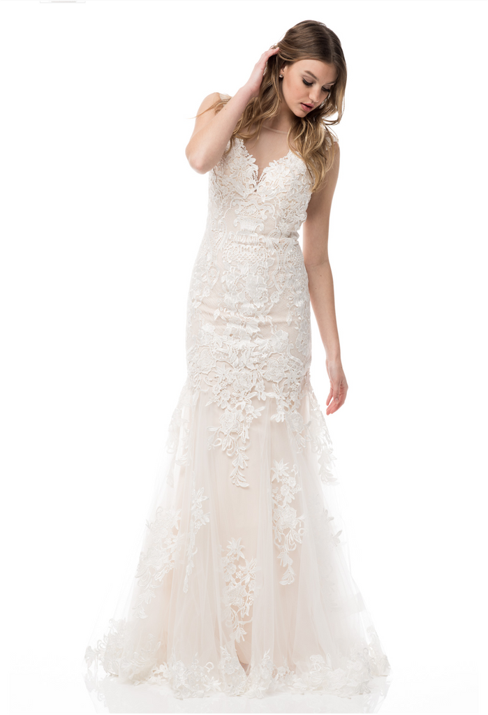 Wedding dress lace SWEETHEART, STRAPLESS mermaid