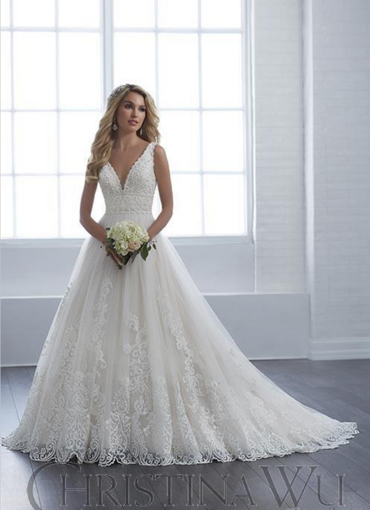 Wedding dress lace tulle by Designer